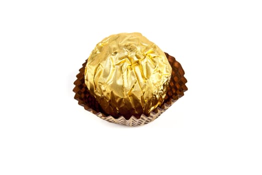 chocolate candy on white background