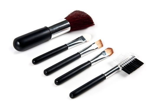 Cosmetic Brushes on white background