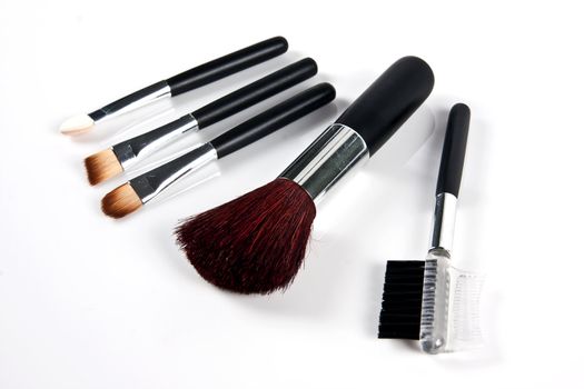 Cosmetic Brushes on white background