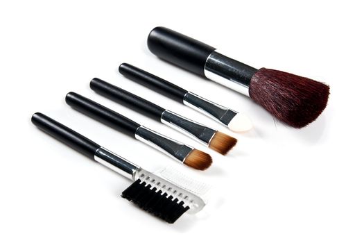 Cosmetic Brushes on white background
