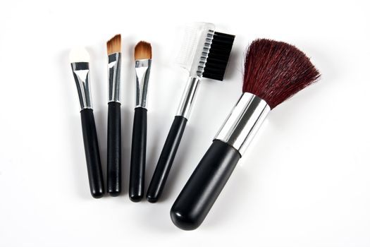 Cosmetic Brushes on white background