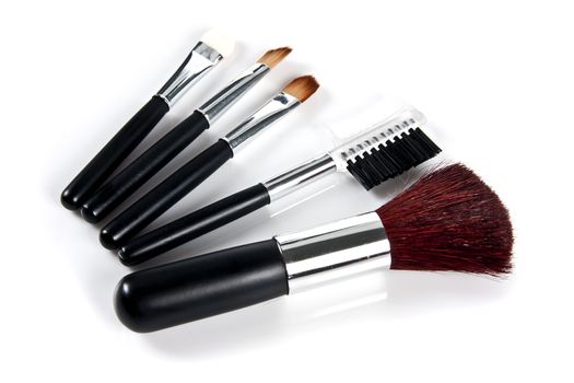 Cosmetic Brushes on white background