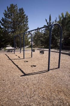 Playground on a clear summer day. Empty with no kids