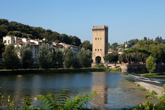 Torre San Niccolo near Arno river i in Florence, 
