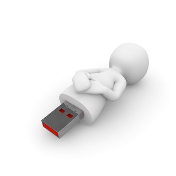 A USB stick is to save a technical gerat and disseminate the data to different media.