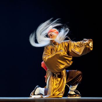 CHENGDU - JUN 5: chinese Sichuan opera performer make a show on stage to compete for awards in 25th Chinese Drama Plum Blossom Award competition at Chongzhou theater.Jun 5, 2011 in Chengdu, China.
Chinese Drama Plum Blossom Award is the highest theatrical award in China.