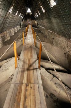 Pathway inside the roof of the basilica in Quito, Ecuador