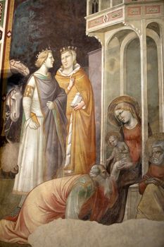 Florence -  Santa Croce: Frescoes in the Baroncelli Chapel. Life of the Virgin