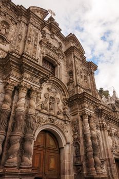 View of the front of the Church of the Society of Jesus in Quito, Ecuador