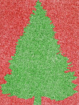 Denim Fabric in Christmas Colors Forming a Tree Frame