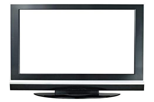 Modern widescreen lcd tv monitor isolated on white background