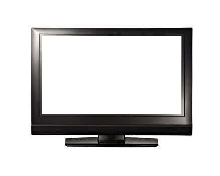 LCD high definition flat screen TV against white background