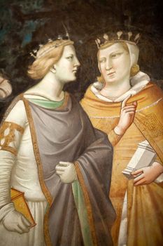 Florence -  Santa Croce: Frescoes in the Baroncelli Chapel. Life of the Virgin