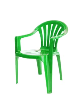 isolated green chair on white