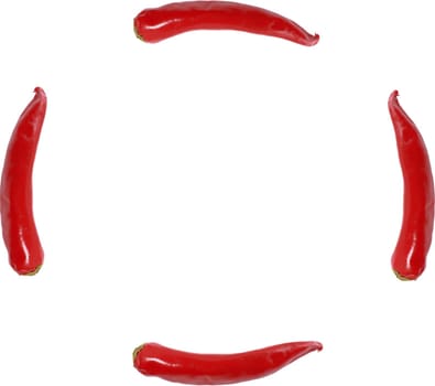 Three red peppers.