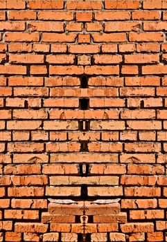Brick wall with a crack