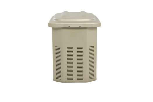 beige plastic trash on a white background