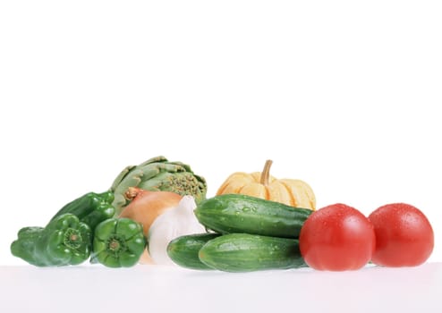 fresh vegetables isolated on a white background