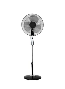 Electric black fan isolated on white background