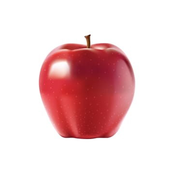 red apple isolated on white close up