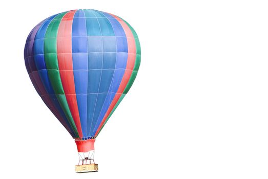 Isolated colorful hot air balloon close up