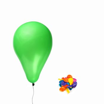 Inflatable balloon, photo on the white background