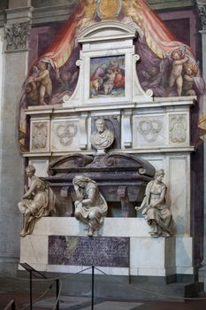 Florence - Santa Croce.Tomb of Michelangelo Buonarroti