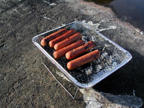 Barbecue.
Norwegian grill and hotdogs.