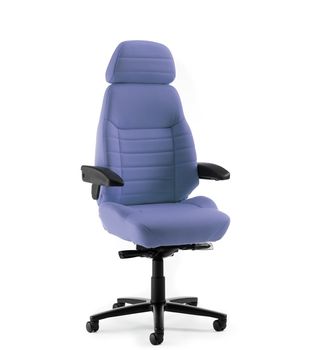 The isolated blue swivel chair