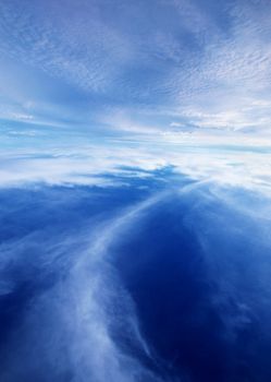 The blue sky and beautiful white clouds can be background