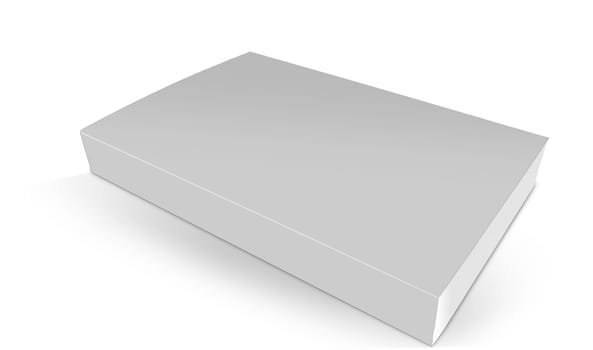 close up of a blank silver notebook on white background