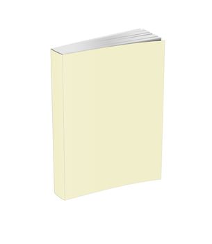 Blank book with white cover on white background