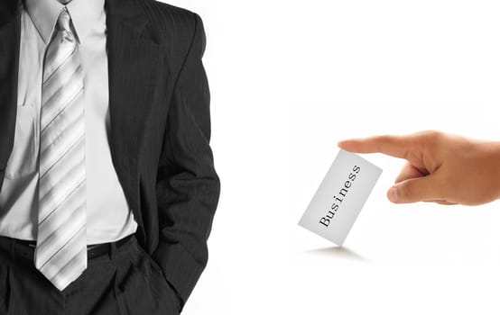 hand of businessman offering businesscard