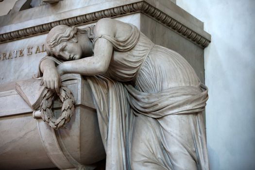 Florence - Santa Croce.Tomb of Dante Alighieri 