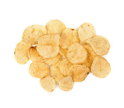 Potato chips isolated on white