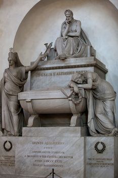 Florence - Santa Croce.Tomb of Dante Alighieri 