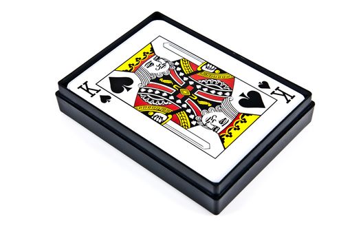 King of spades in the box on white background