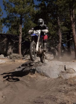 Singletrack dirt bike jumping in Verdi Nevada