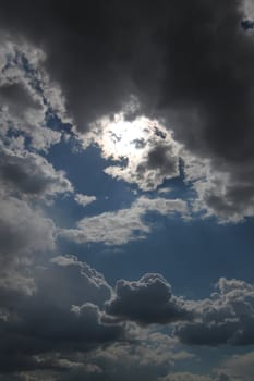 dark scary storm clouds Cloudscape after the storm