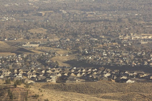 shots of reno from a high angle. slight haze in teh atmosphere.