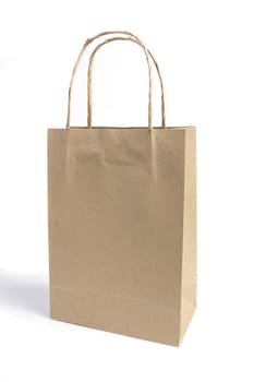 Recycle brown paper bag on white isolated