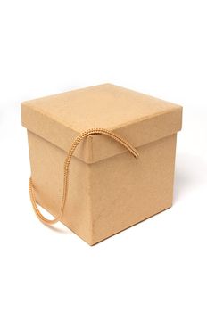 Craft present paper box on isolated white