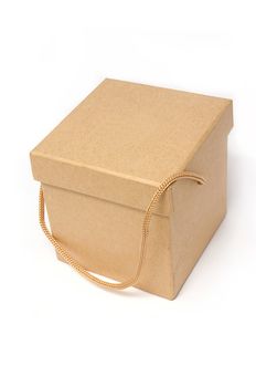 Craft present paper box on isolated white