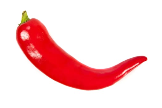 Fresh red hot pepper on a white background