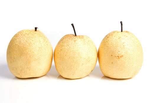 Group oriental Pear on white background