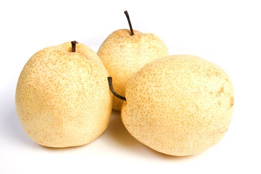 Group oriental Pear on white background