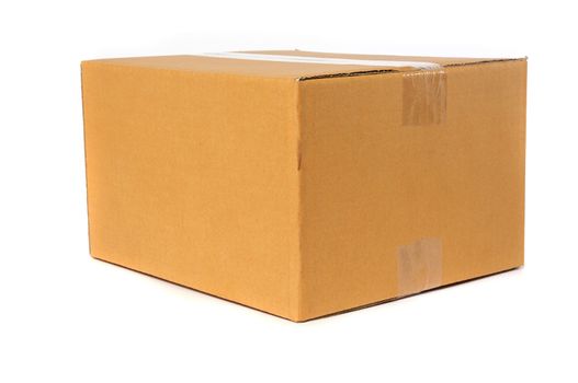 Cardboard box container deliver and moving in isolated