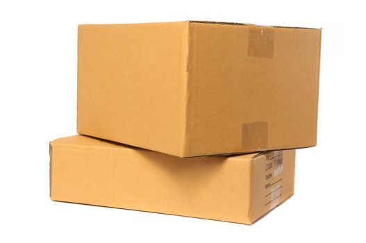 Cardboard box container deliver and moving in isolated