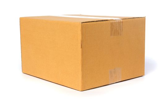 Cardboard box container deliver and moving in isolated