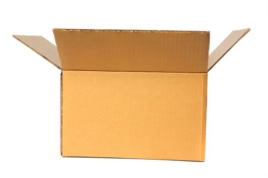 Open cardboard box container  deliver and moving in isolated